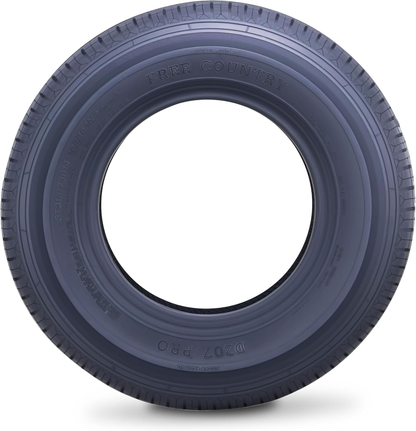 Free Country ST 205/75R15 8 Ply /Load Range D w/Scuff Guard Trailer Tires, Set of 4