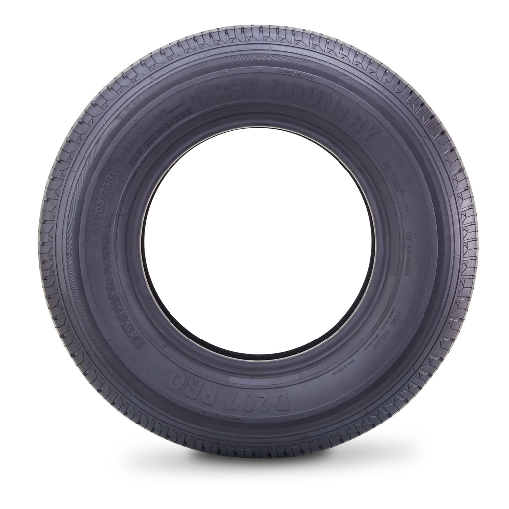 Free Country Heavy Duty Trailer Tire ST205/75R14 10-Ply Load Range E 109N Steel Belted Radial w/Scuff Guard 11192, Set4