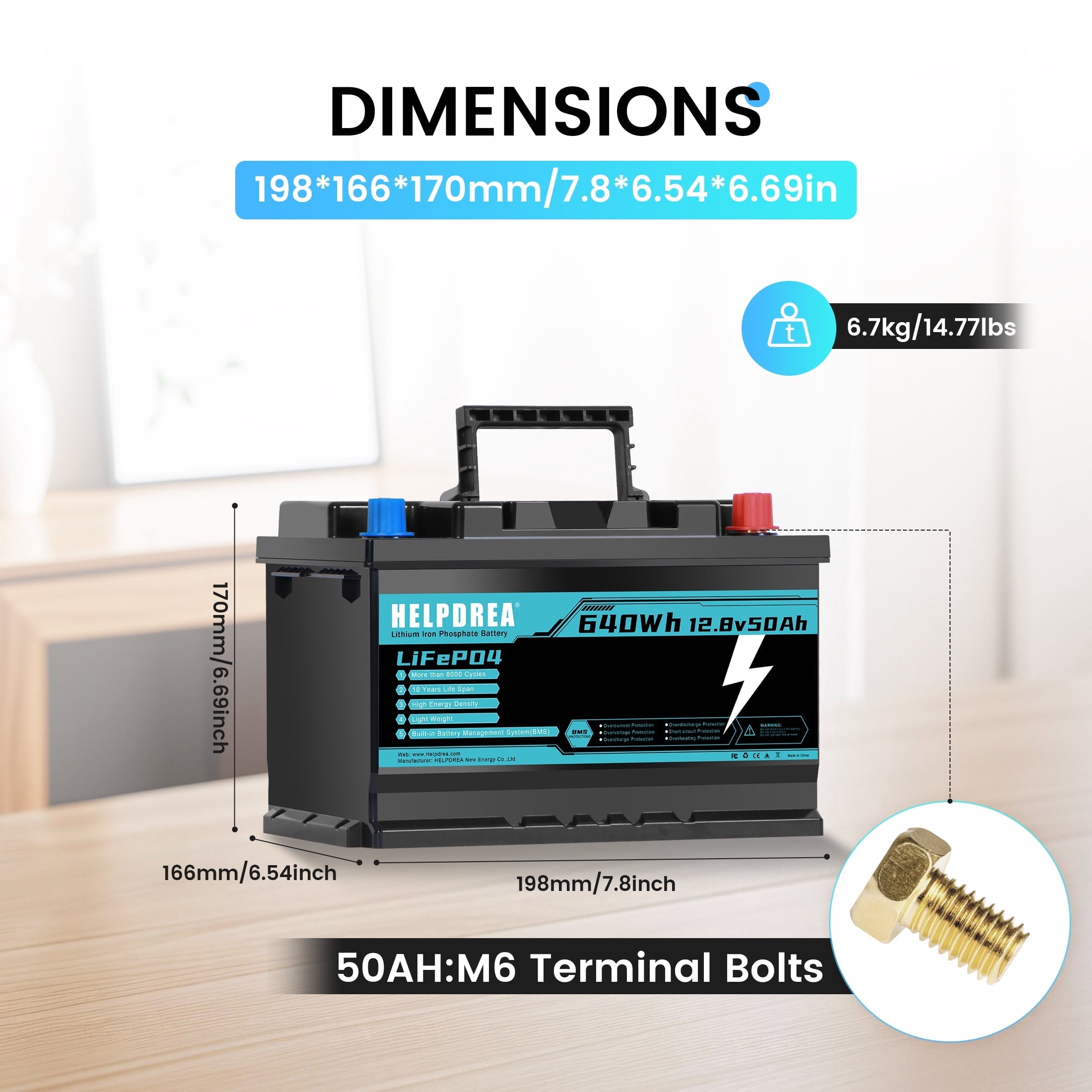 12v 50ah Lithium Iron Phosphate Battery 12v LiFePO4 Battery for Home Back-up Boat