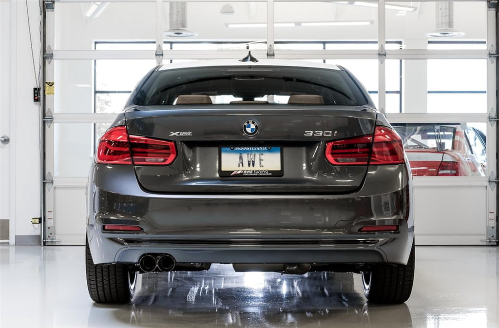 AWE Tuning BMW F3X 28i / 30i Touring Edition Axle-Back Exhaust with Black Tips