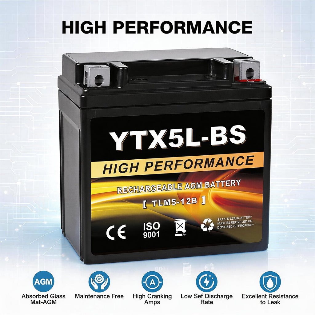 Anlibatt YTX14-BS Motorcycle Battery 12V 12Ah 200CCA Rechargeable Sealed Batteries Powersport Replacement for ATV, Scooter, Jet ski, Dirt Bike