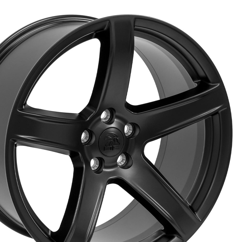 OE Wheels DG22 20 Inch Rim Fits Charger/Challenger SRT Hellcat Style 5x115 20x9.5 Satin Black - Hollander 2640 (1)