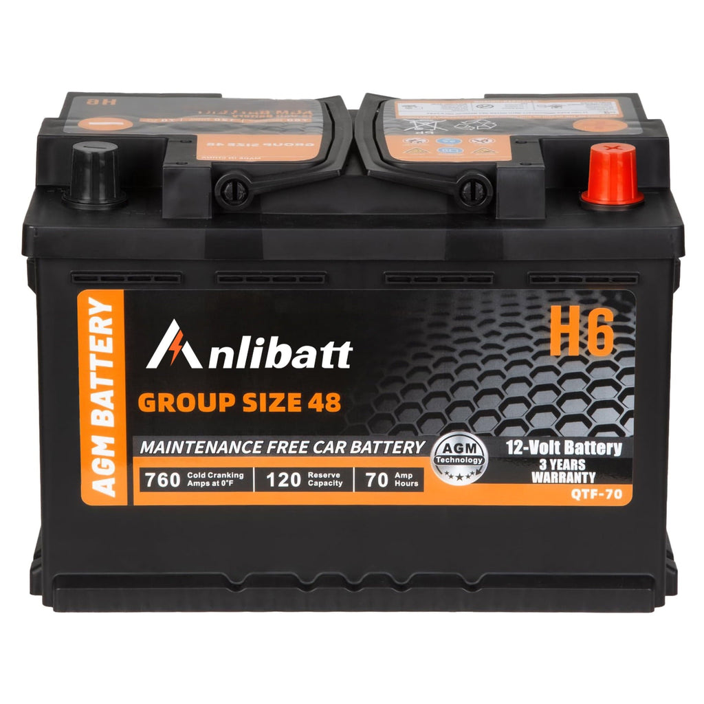 Anlibatt BCI Group 49 Battery, AGM 12 Volt Rechargeable Automotive Batteries for Car, H8 900CCA 95Ah 160RC Maintenance Free