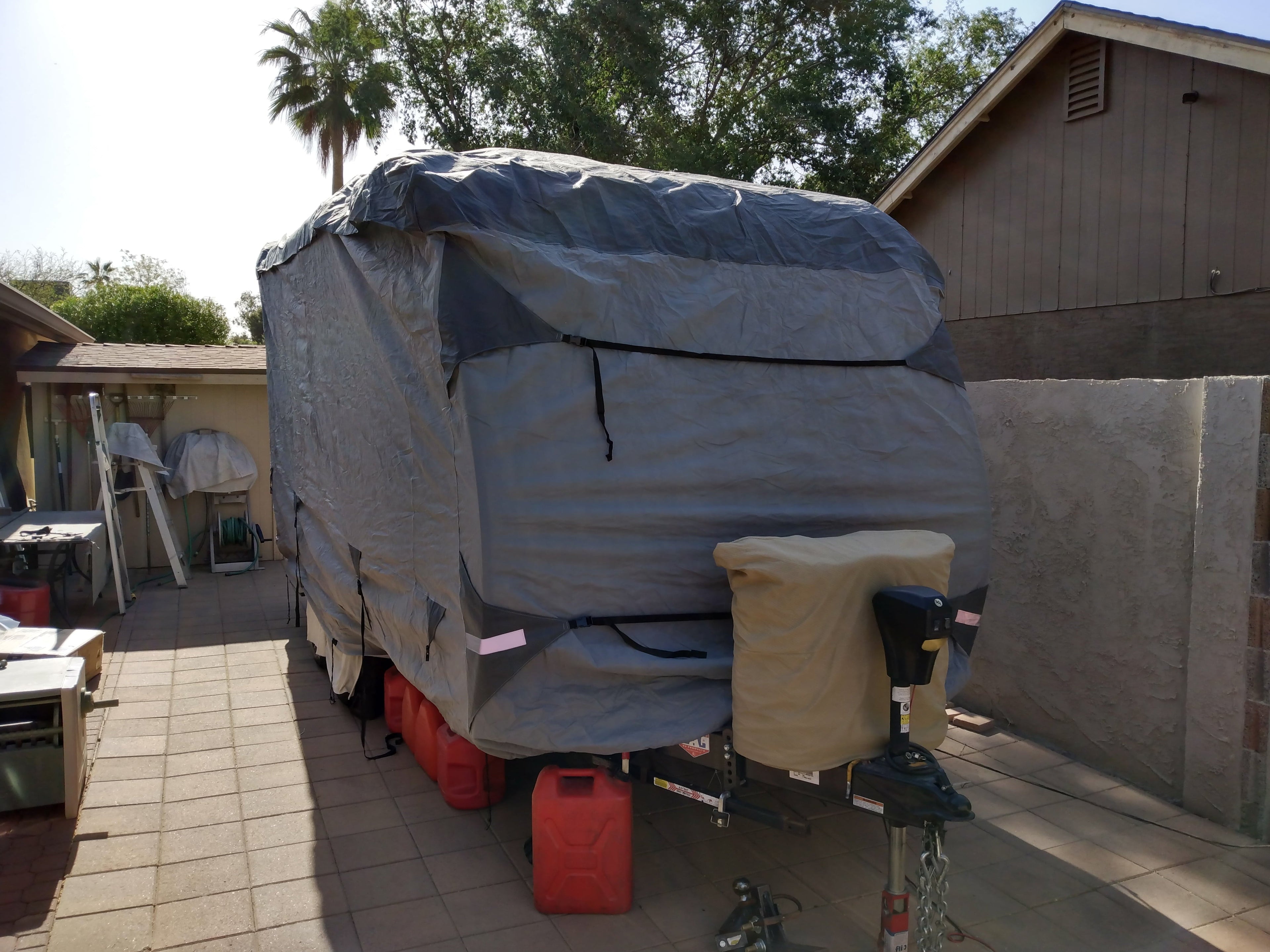 GEARFLAG Travel Trailer Cover Fits 17-19ft Reinforced Windproof Straps Anti-Uv Water-Resistance