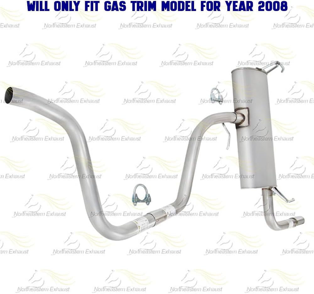 Northeastern Exhaust Stainless Steel Intermediate Pipe, Muffler and Tail Pipe Exhaust System Kit Fits 2008–2012 Chevrolet Malibu 2.4L – Direct Fit