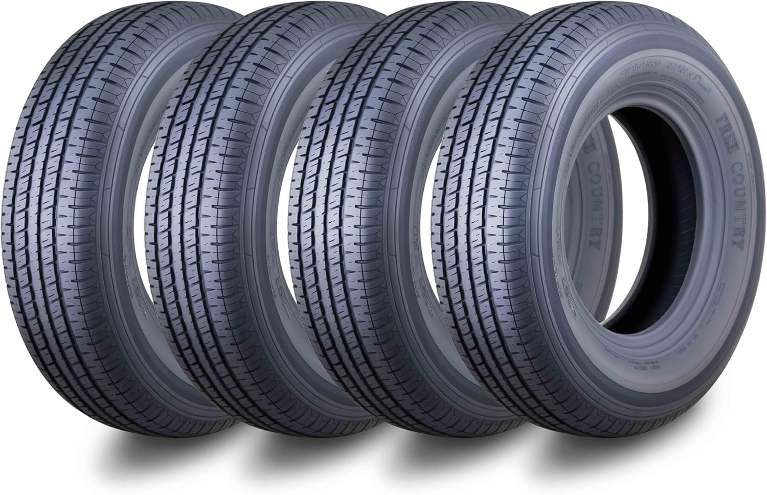Free Country ST 205/75R15 8 Ply /Load Range D w/Scuff Guard Trailer Tires, Set of 4