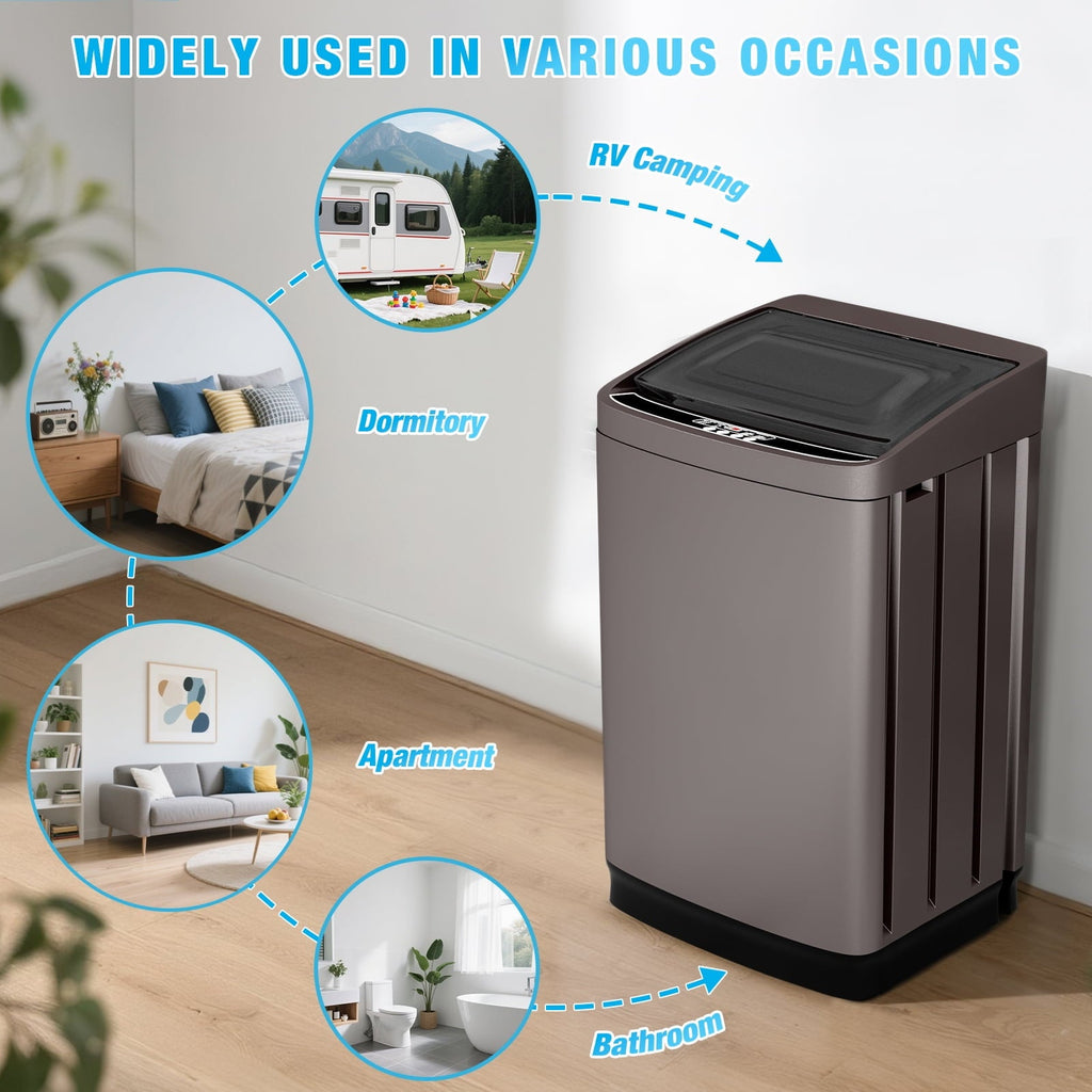 TABU Washer and Dryer Set, 19LBS Fully Automatic Washing Machine & 10LBS Clothes Dryer (White&White)