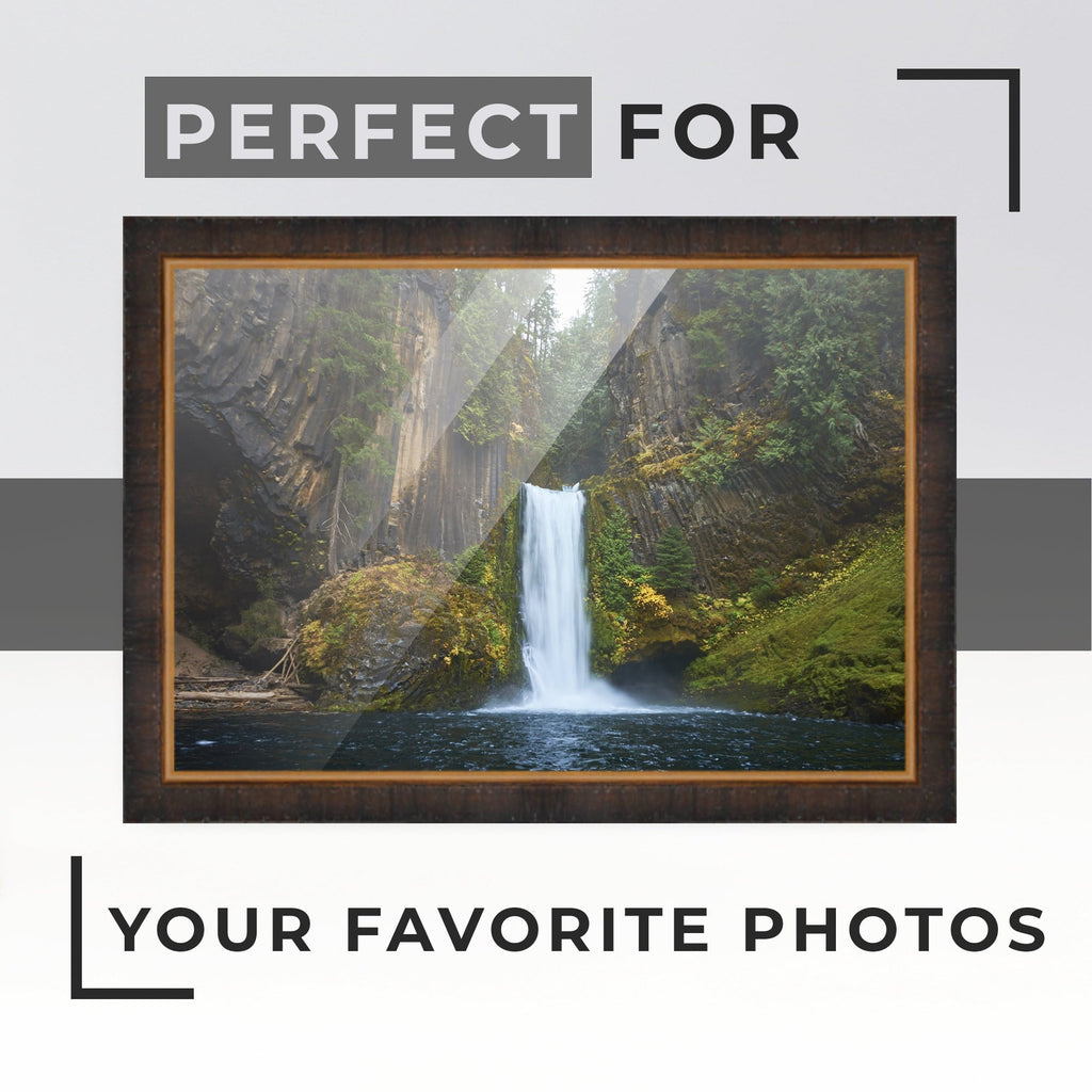 40x28 Bronze Brown Real Wood Picture Frame Width 1.25 inches | Interior Frame Depth 0.75 inches |