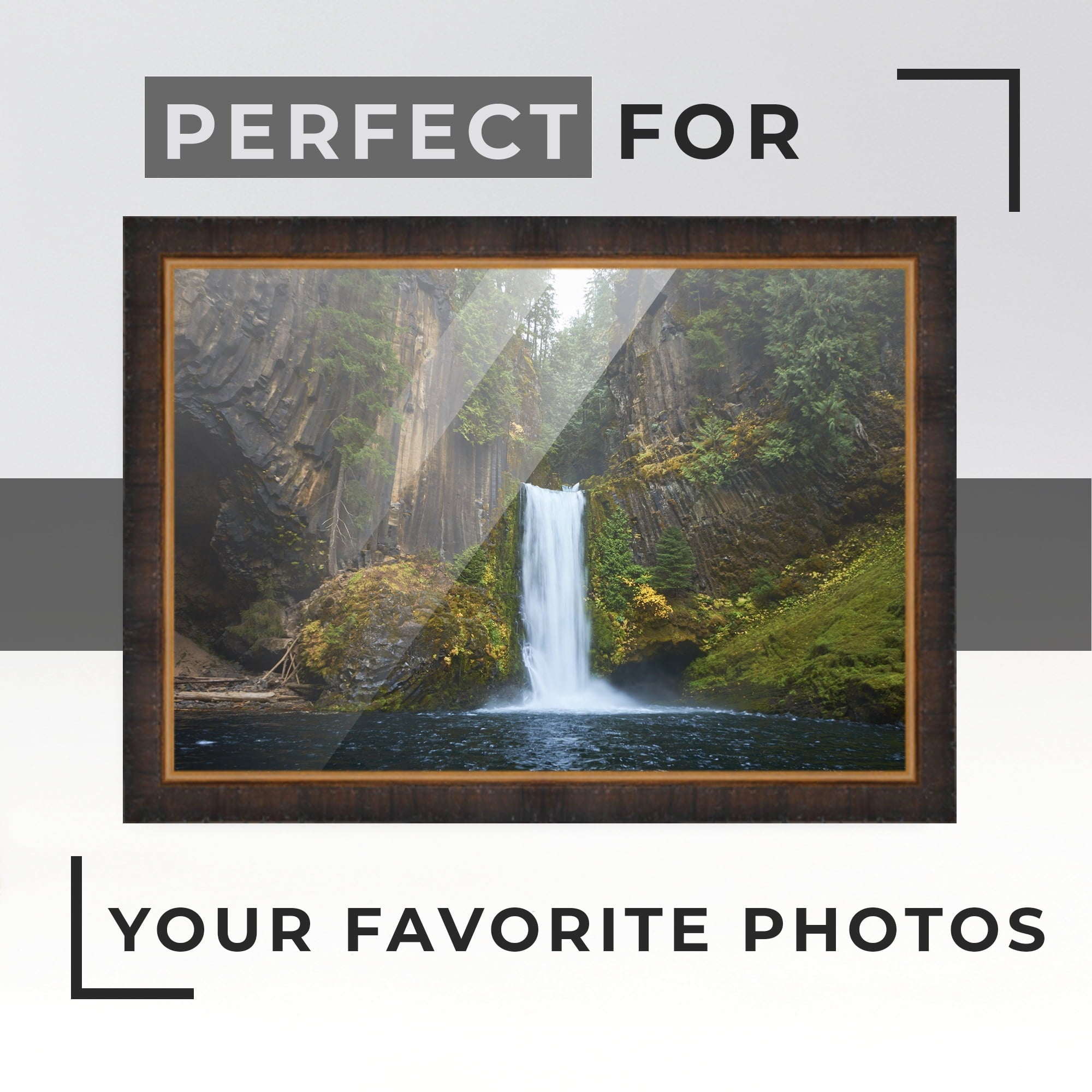 40x28 Bronze Brown Real Wood Picture Frame Width 1.25 inches | Interior Frame Depth 0.75 inches |