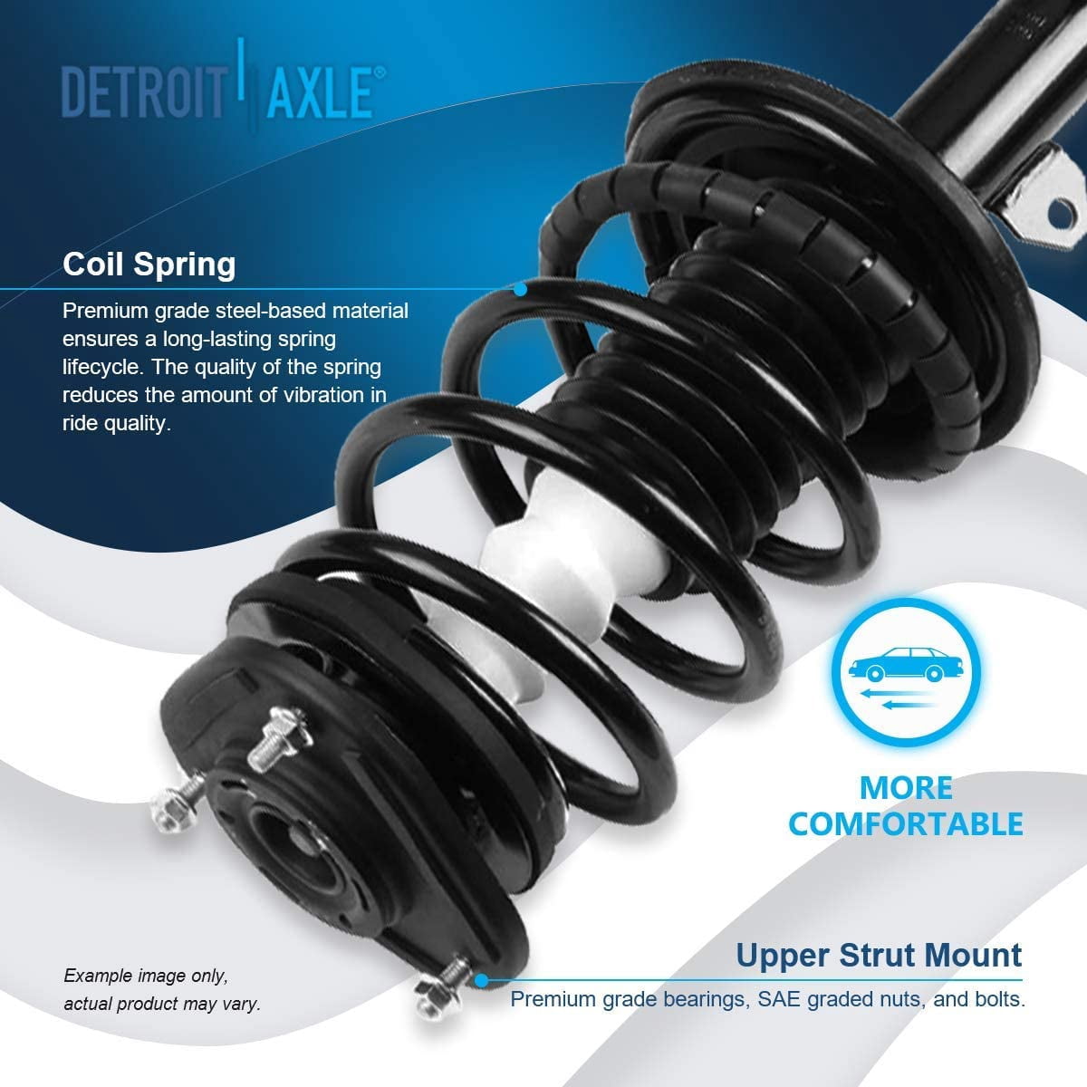 Detroit Axle - Front Struts Sway Bars for 2004-2009 Toyota Prius Complete 2 Struts w/Coil Spring 2 Front Sway Bar Links 2005 2006 2007 2008 Replacement Quick Install Ready Struts Assembly