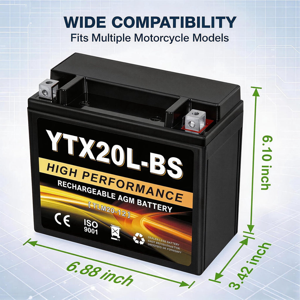 Anlibatt YTX14-BS Motorcycle Battery 12V 12Ah 200CCA Rechargeable Sealed Batteries Powersport Replacement for ATV, Scooter, Jet ski, Dirt Bike