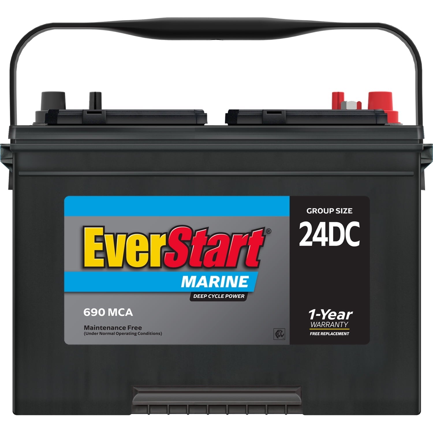 (2 pack) EverStart Lead Acid Marine & RV Deep Cycle Battery, Group Size 24DC 12 Volt, 690 MCA*