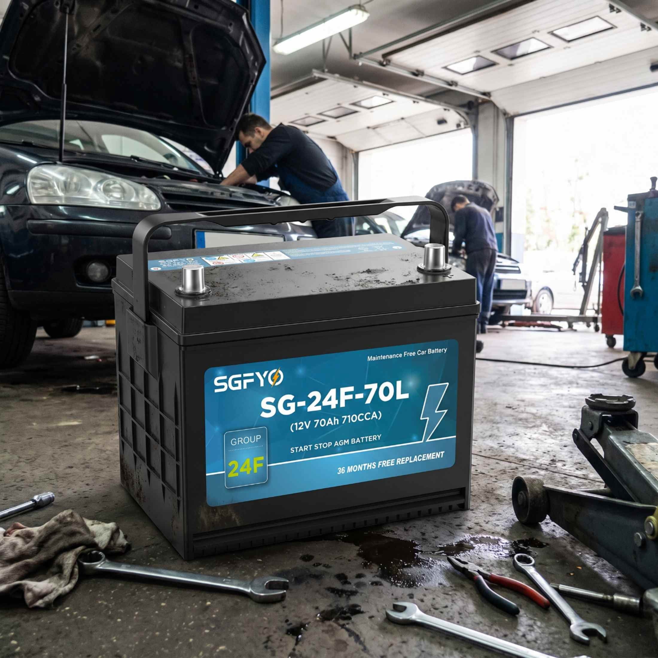 SGFYO Group Size 35 Car Battery,12V 55Ah 650CCA 88RC,AGM Maintenance Free Start Stop Automotive Replacement Battery