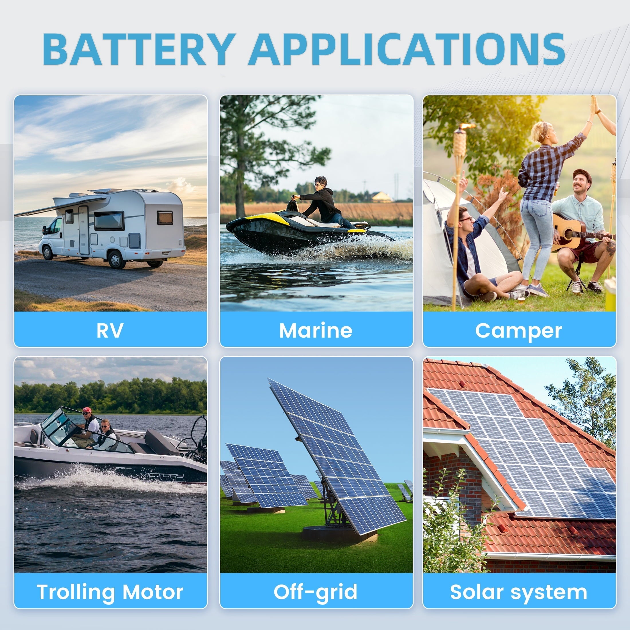 Meaycoty 12V 50Ah Lithium Iron Phosphate Battery 640wh 12V LiFePO4 Battery for Trolling Motor Boat RV