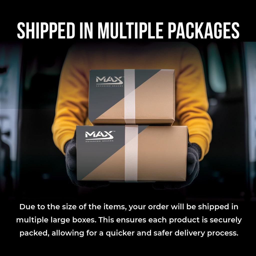 Max Advanced Brakes - Brake Kit for 2006 2007 2008 2009 2010 Chevy Impala 2006 2007 Monte Carlo Front and Rear Replacement Disc Brake Rotors and Ceramic Brake Pads