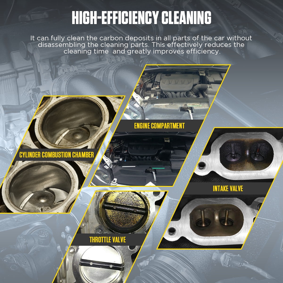 Autool HTS558 Walnut Blaster, 1200W Engine Intake Valve Carbon Cleaner, 13L Capacity with Extension Nozzle & Built-in Filter