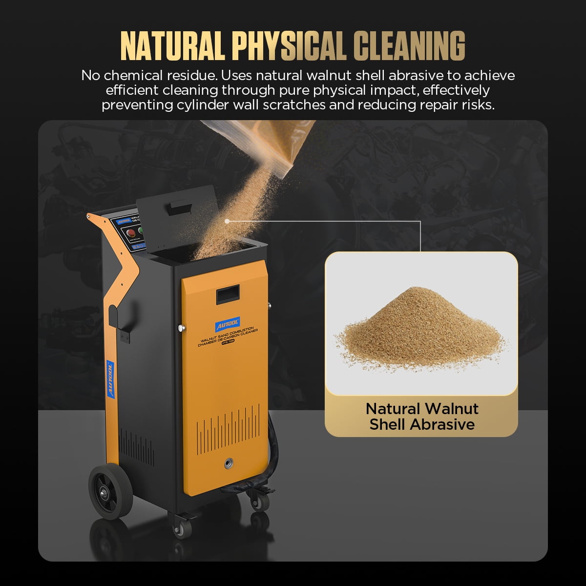 Autool HTS558 Walnut Blaster, 1200W Engine Intake Valve Carbon Cleaner, 13L Capacity with Extension Nozzle & Built-in Filter
