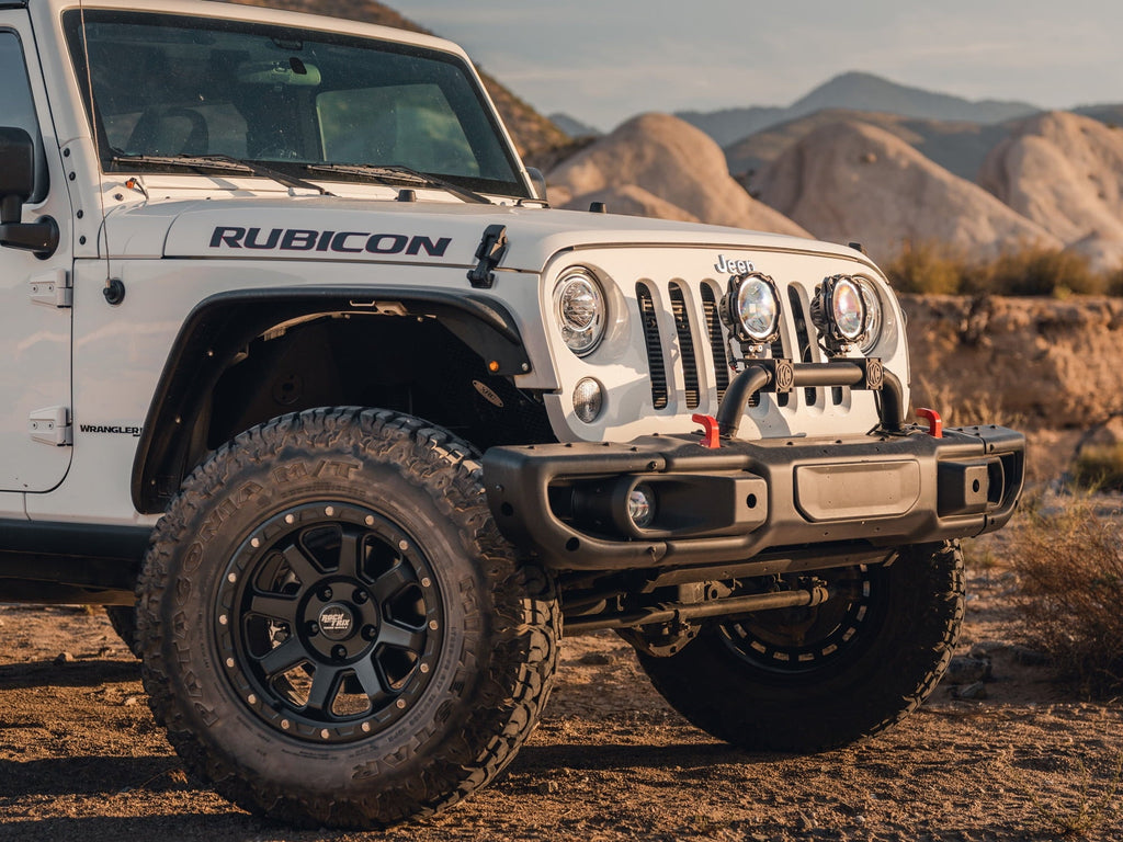 RockTrix RT116 17 inch Wheel Compatible with Jeep Wrangler JK JL 17x9 5x5 Wheels (-12mm Offset, 4.5in Backspace) 5x5 PCD, 71.5mm Bore, Gunmetal Gray Wheels, Also fits Gladiator JT Rims