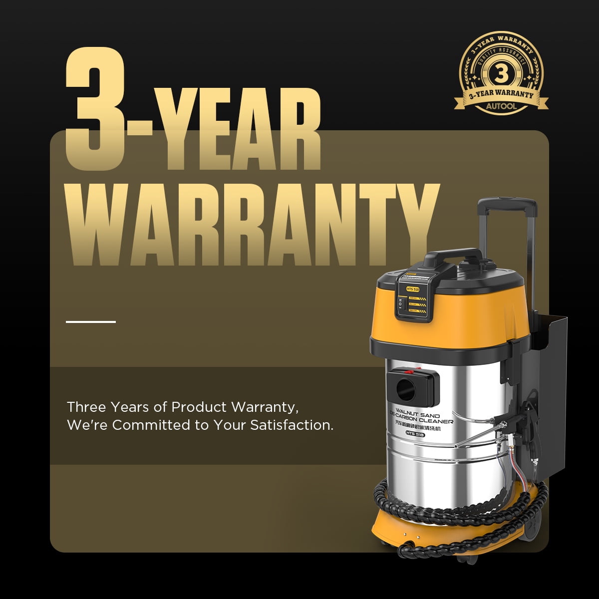 Autool HTS558 Walnut Blaster, 1200W Engine Intake Valve Carbon Cleaner, 13L Capacity with Extension Nozzle & Built-in Filter