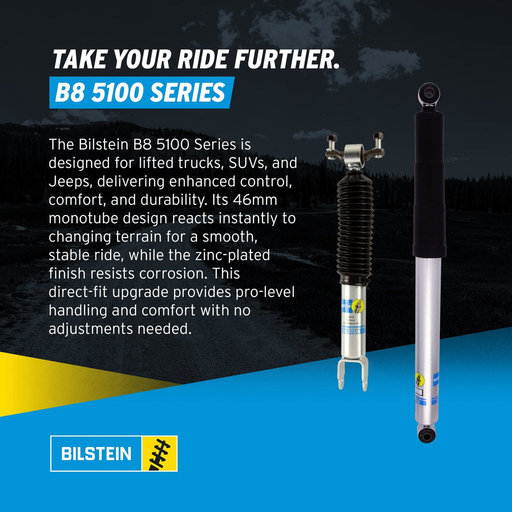 Bilstein Set of Front and Rear B8 5100 Series Shocks with Steering Stabilizer Compatible with 2011-2016 Silverado / Sierra 2500 / 3500 HD with 1.5 Front & 0-1 Rear Lift