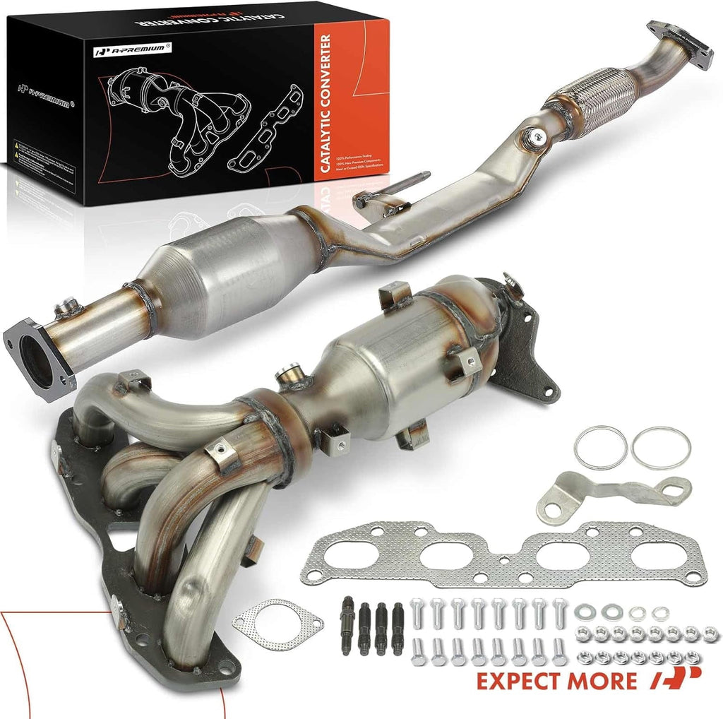 A-Premium Front and Rear 2-PC Exhaust Manifold Catalytic Converter Kit Direct-Fit Compatible with Nissan Altima 2007-2012 2.5L, EPA Compliant