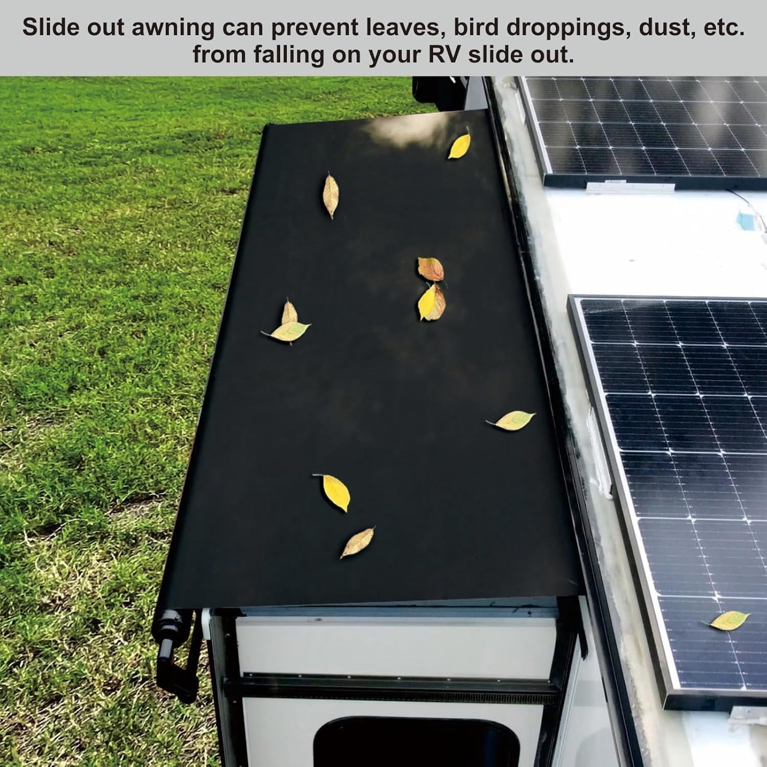 Dulepax RV Slide Out Awning Camper Topper Modular Slide Out Awning Kit for RVs,5th Wheels,Travel Trailers and Motorhomes-White,11'3''(10'7''Fabric)