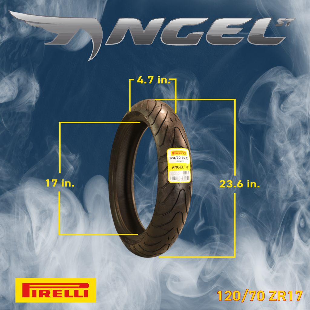 Pirelli Angel ST 120/70ZR17 (58W) Front & 190/55ZR17 (75W) Rear Motorcycle Tires - High-Performance Sport Touring Tire for Enhanced Grip, Durability & Stability - Fits Sport Touring Bikes