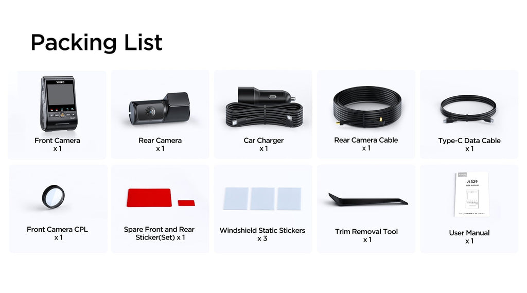 VIOFO A329 2CH First 4K 60FPS Front and 2K Rear Wi-Fi 6 Dash Cam HDR with Sony STARVIS 2 Sensors Support SSD Storage