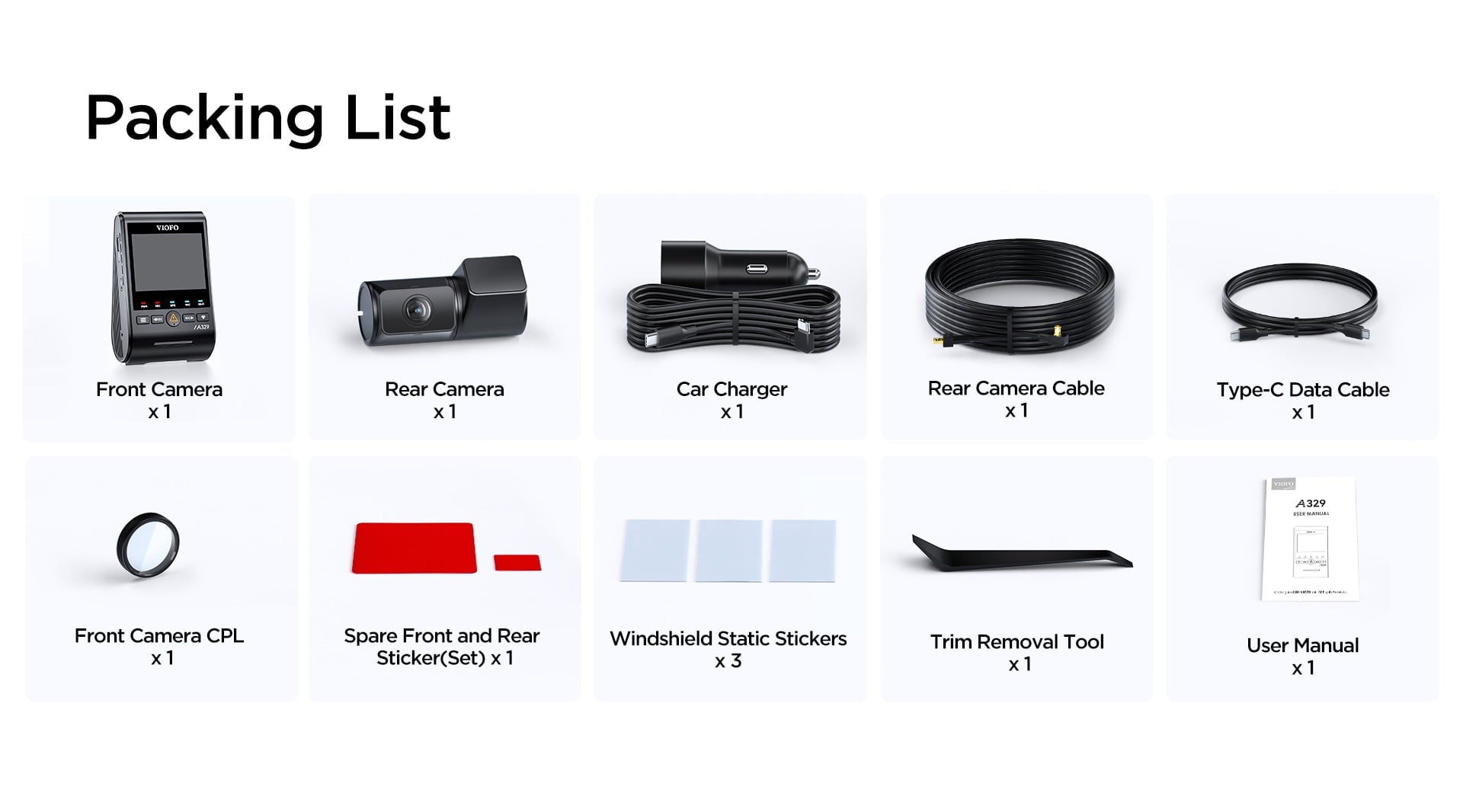 VIOFO A329 2CH First 4K 60FPS Front and 2K Rear Wi-Fi 6 Dash Cam HDR with Sony STARVIS 2 Sensors Support SSD Storage