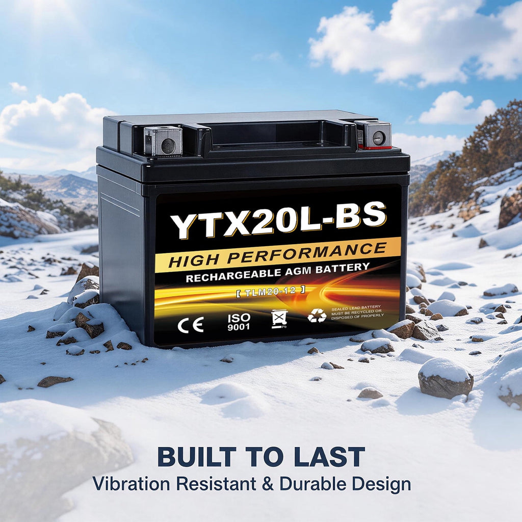 Anlibatt YTX20HL-BS Motorcycle Battery 12V 18Ah 300CCA Rechargeable Sealed Batteries Powersport Replacement for ATV, Scooter, Jet ski, Dirt Bike