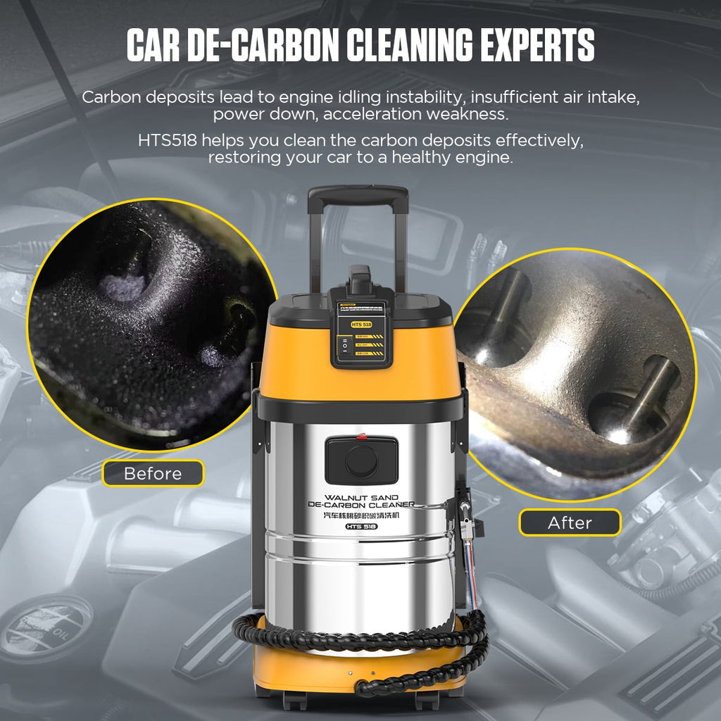 Autool HTS558 Walnut Blaster, 1200W Engine Intake Valve Carbon Cleaner, 13L Capacity with Extension Nozzle & Built-in Filter