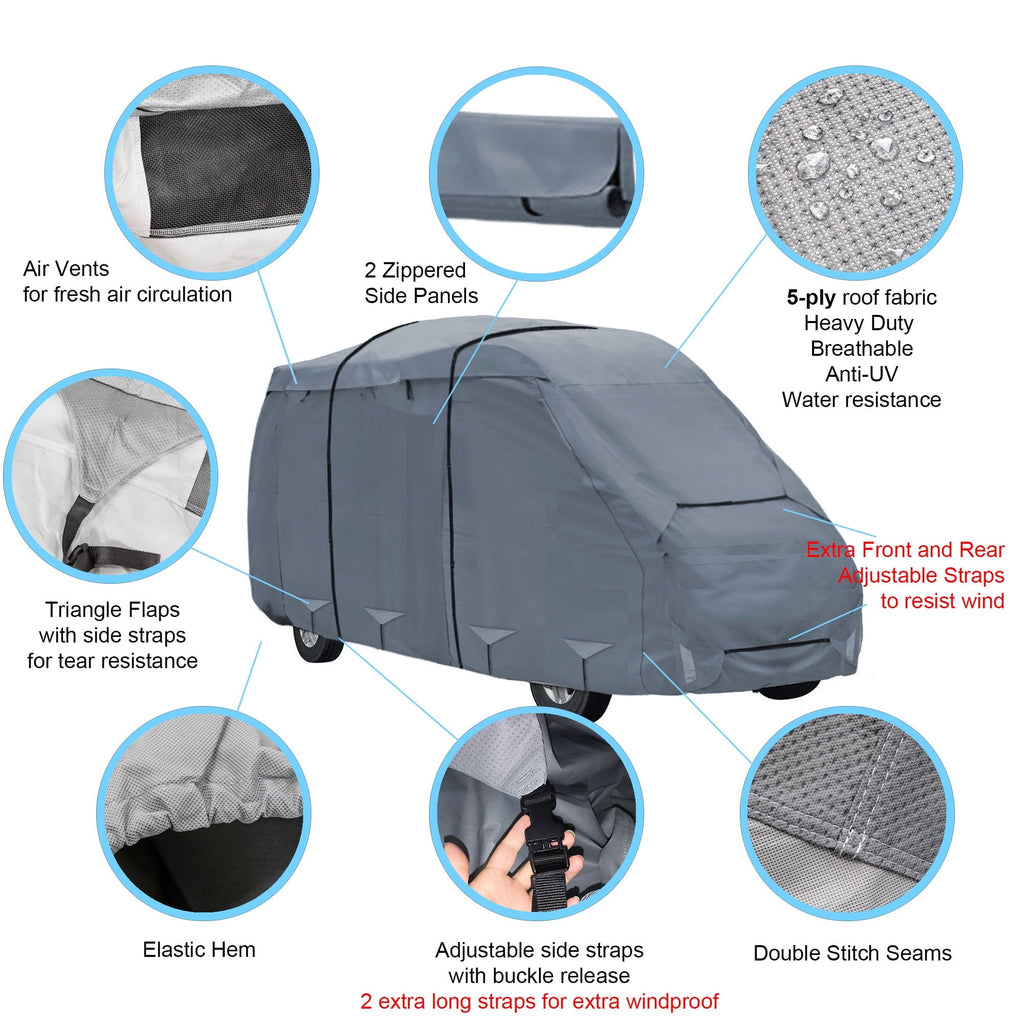 GEARFLAG Class B RV Cover fits 17-20FT with Reinforced Windproof Side-Straps Anti-UV Water Resistance