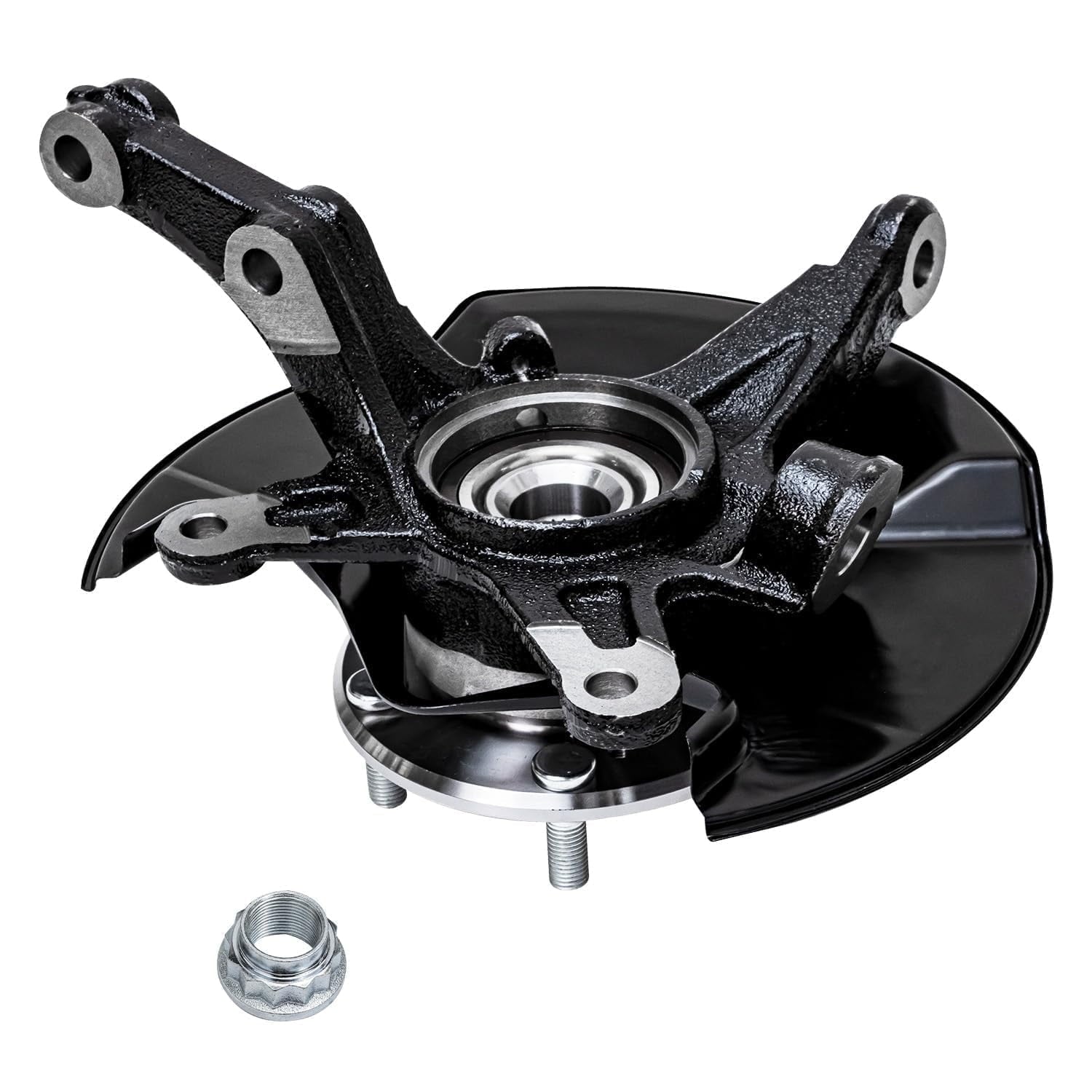 Detroit Axle - Front 6pc Steering Knuckles Kit for 06-11 Honda Civic, Steering Knuckle & Wheel Bearing Hubs Lower Control Arms Lower Ball Joints 2006 2007 2008 2009 2010 2011 Replacement