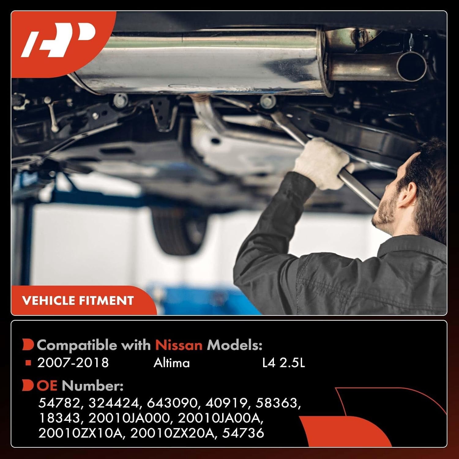 A-Premium Rear Catalytic Converter W/Gasket Kit Direct-Fit Compatible with Nissan Vehicles - Altima 2007 2008 2009 2010 2011 2012 2013 2014 2015 2016 2017 2018 - L4 2.5L - E.P.A. Compliant