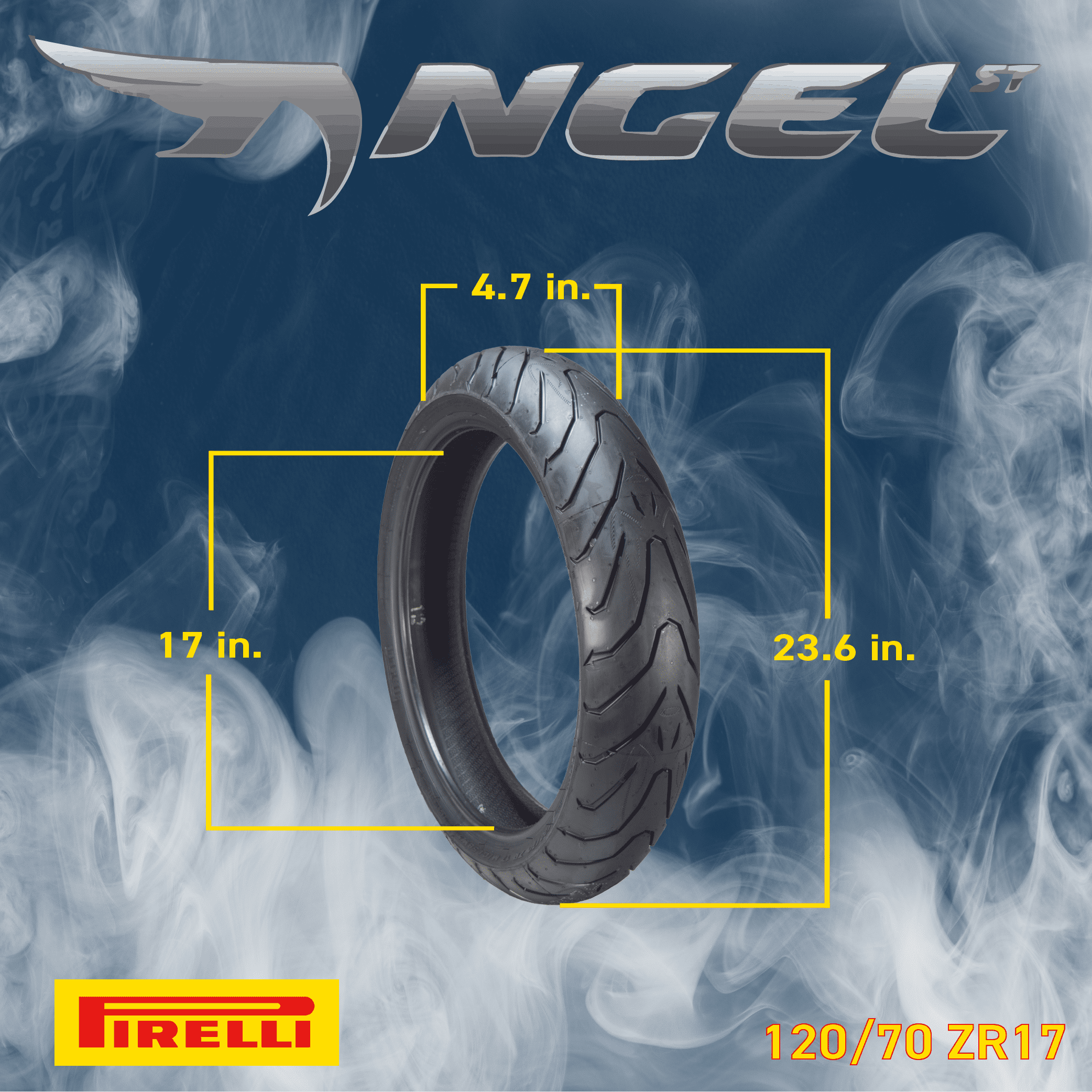 Pirelli Angel ST 120/70ZR17 (58W) Front & 190/50ZR17 (73W) Rear Motorcycle Tires
