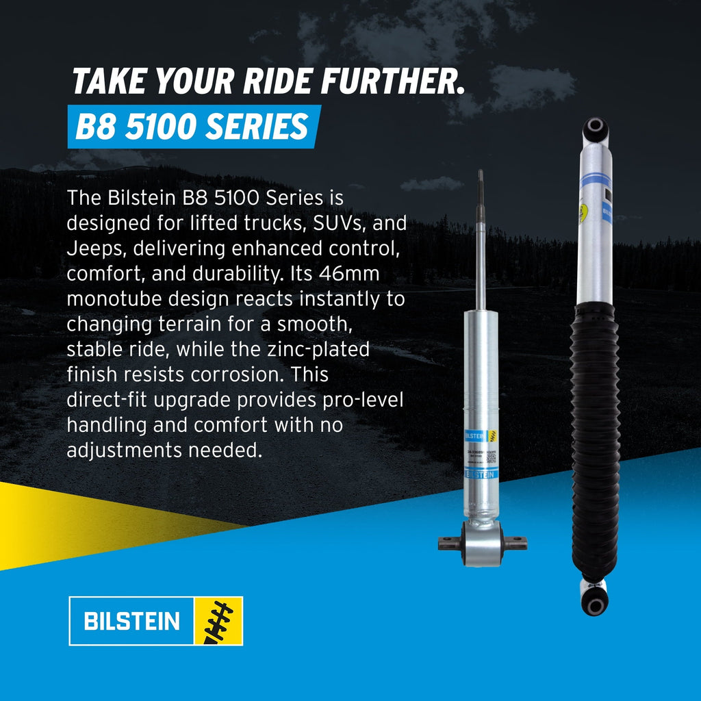 Bilstein Set of Front and Rear B8 5100 Series Shocks Compatible with 2014-2018 Silverado/Sierra 1500 with 0-1 Rear Lift | Provides 0-1.85 Front Lift