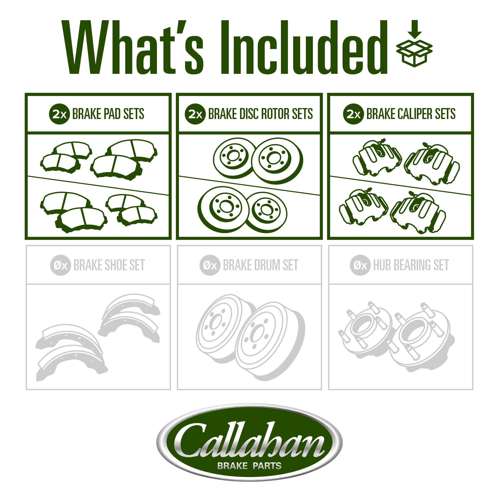 Callahan Brake Parts Brake Kit for Jeep Liberty 2003-2007 Front and Rear Replacement Brake Rotors with Ceramic Brake Pads and Brake Calipers EBYK027586